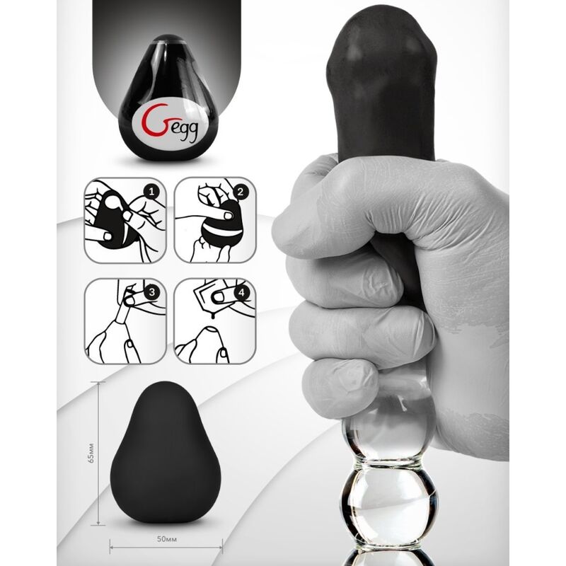G-VIBE - WIEDERVERWENDBARES, TEXTURIERTES MASTURBATIONSEI SCHWARZ