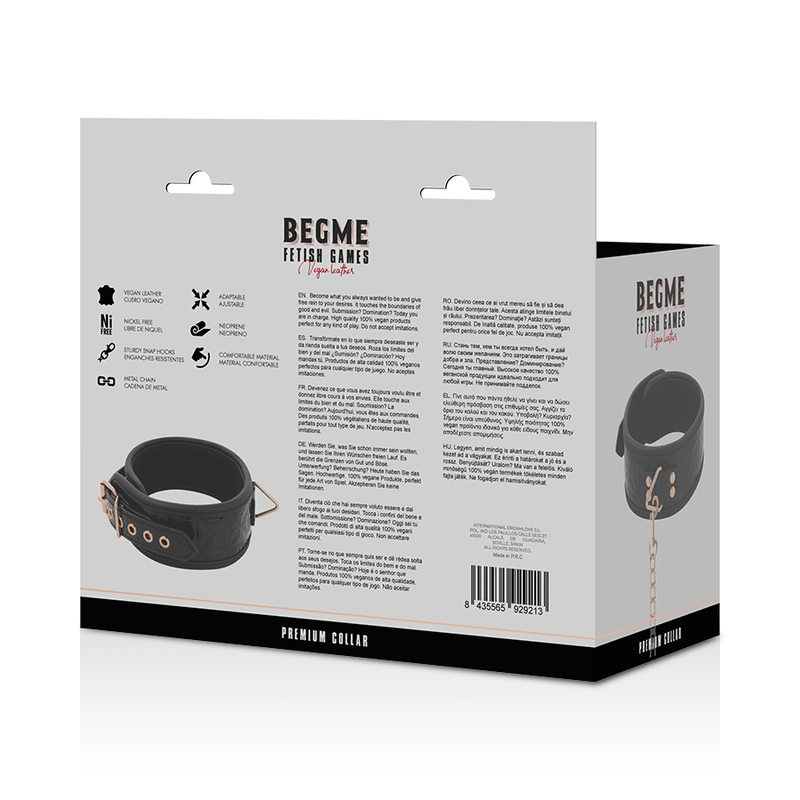 BEGME - BLACK EDITION PREMIUM VEGAN LEDERHALSKETTE
