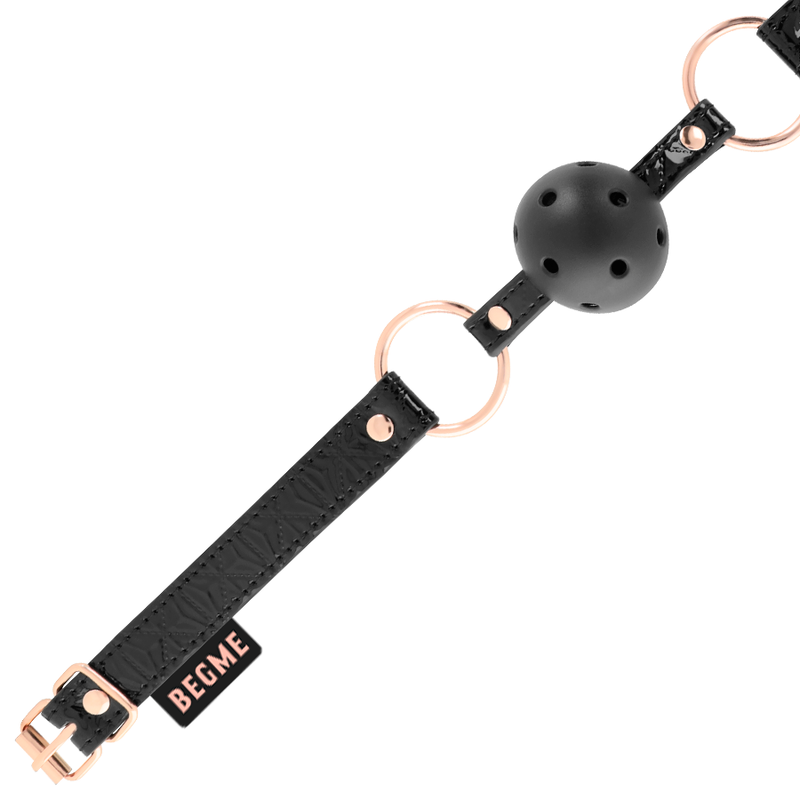 BEGME - BLACK EDITION BALL GAG VEGANES LEDER