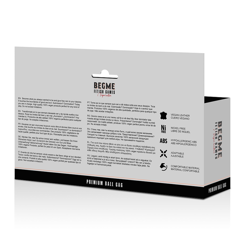 BEGME - BLACK EDITION BALL GAG VEGANES LEDER
