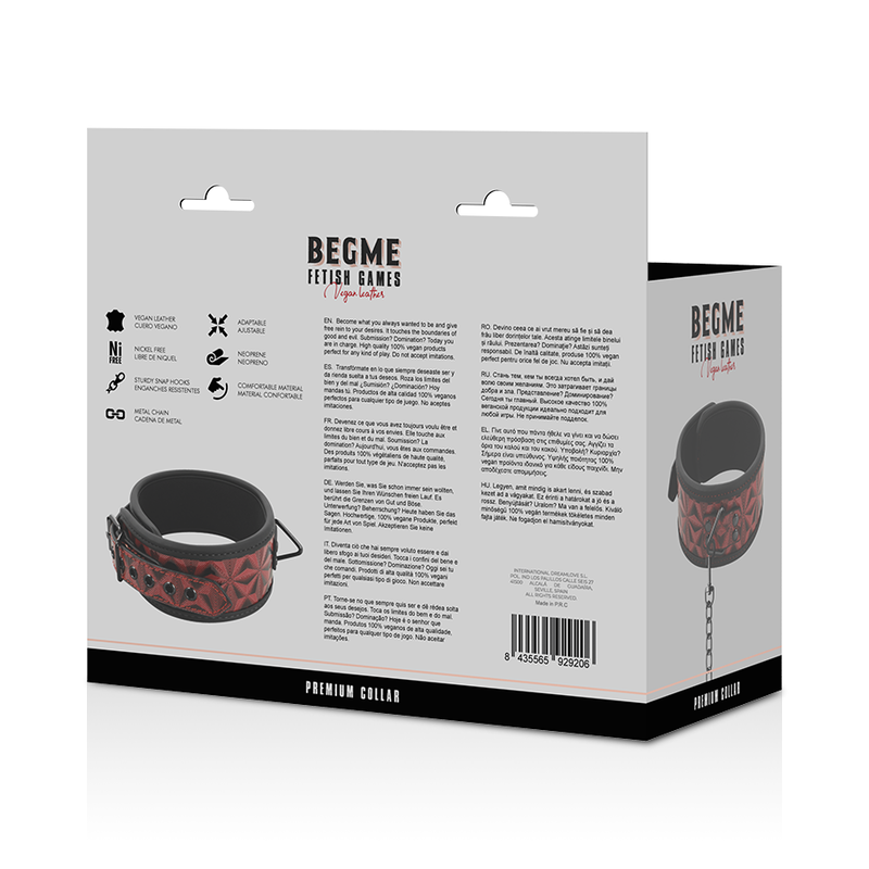 BEGME - PREMIUM VEGANES ROTHALSBAND MIT NEOPRENFUTTER