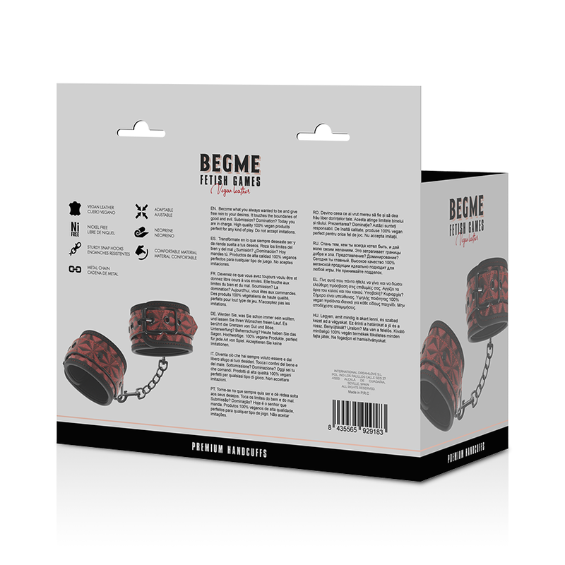 BEGME – PREMIUM HANDSCHELLEN ROT MIT NEOPRENFUTTER