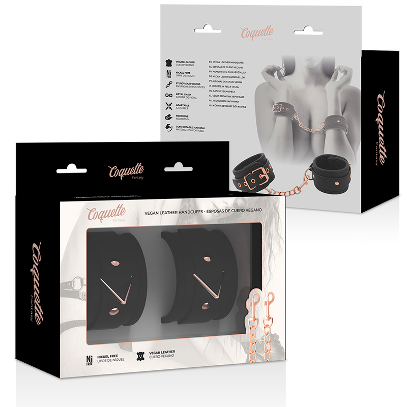 COQUETTE CHIC DESIRE – FANTASY-HANDSCHELLEN AUS VEGANEM LEDER MIT NEOPRENFUTTER