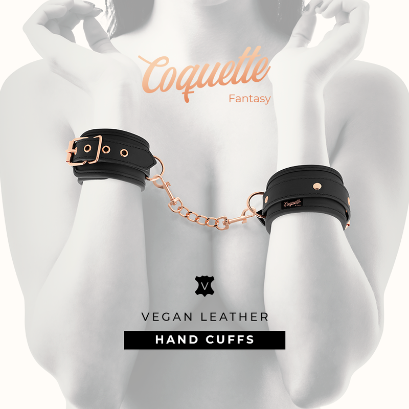 COQUETTE CHIC DESIRE – FANTASY-HANDSCHELLEN AUS VEGANEM LEDER MIT NEOPRENFUTTER