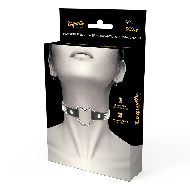 COQUETTE CHIC DESIRE - CHOKER AUS VEGANEM LEDER MIT HERZ