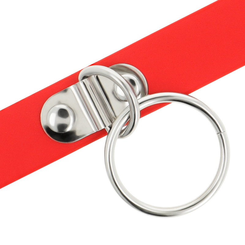 COQUETTE CHIC DESIRE - VEGANES HALSBAND AUS ROTEM KUNSTLEDER FÜR DAMEN, FETISCH-ACCESSOIRE