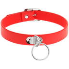 COQUETTE CHIC DESIRE - COLLIER CUIR VEGAN ROUGE FEMME ACCESSOIRE FÉTICHE
