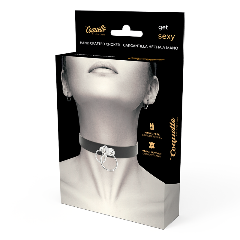 COQUETTE CHIC DESIRE – DOPPELRING-HALSBAND AUS VEGANEM LEDER