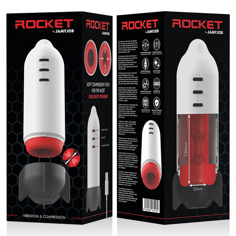 JAMYJOB - MASTURBATOR ROCKET WEICHE KOMPRESSIONSTECHNOLOGIE UND VIBRATION