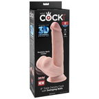 KING COCK - DILDO MIT HODEN 3D PLUS 24.5 CM HELLE HAUT