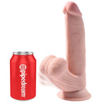 KING COCK - DILDO MIT HODEN 3D PLUS 24.5 CM HELLE HAUT