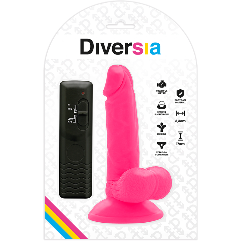 DIVERSIA - FLEXIBLER ROSA VIBRATOR 17 CM -O- 3.3 CM
