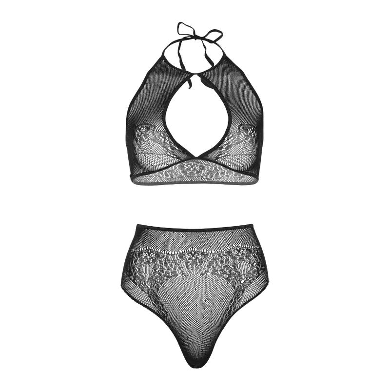 LEG AVENUE - ZWEITEILIGES SET HALTERNECK CROP TOP & STRINGS EINHEITSGRÖSSE