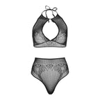 LEG AVENUE - ZWEITEILIGES SET HALTERNECK CROP TOP & STRINGS EINHEITSGRÖSSE