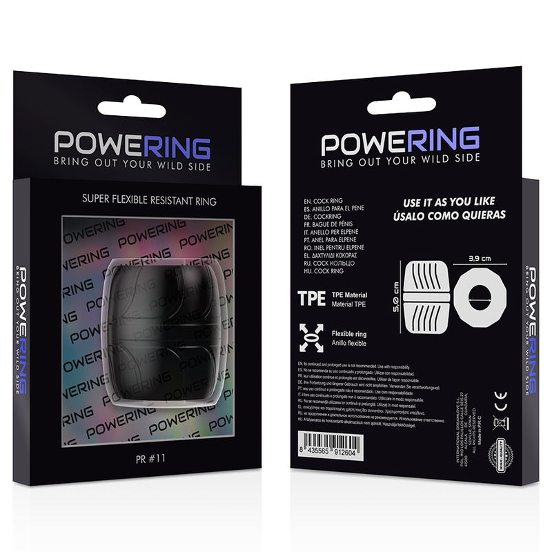POWERING - SUPERFLEXIBLER UND WIDERSTANDSFÄHIGER PENISRING 5 CM PR11 SCHWARZ