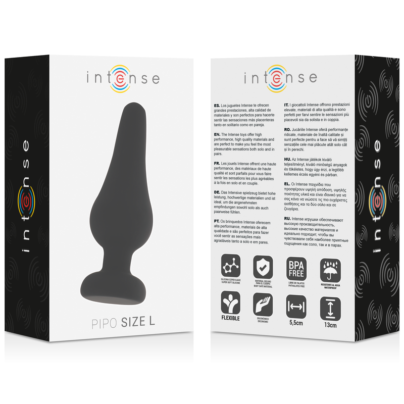 INTENSE - ANALPLUG PIPO L SILIKON SCHWARZ 13 CM