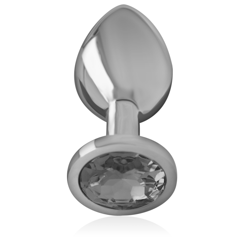 INTENSE - ALUMINIUM-ANALDILDO MIT SCHWARZEM KRISTALL, GRÖSSE S