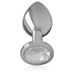 INTENSE - ANALPLUG AUS ALUMINIUM MIT SILBERKRISTALL GRÖSSE M
