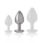 INTENSE - ANALPLUG AUS ALUMINIUM MIT SILBERKRISTALL GRÖSSE M