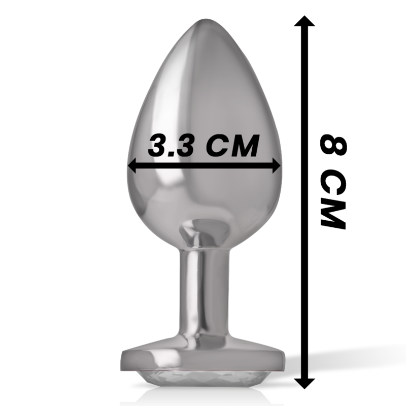 INTENSE - ANALPLUG AUS ALUMINIUM MIT SILBERKRISTALL GRÖSSE M