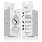 INTENSE - PLUG ANAL EN MÉTAL ALUMINIUM AVEC CRISTAL DARGENT TAILLE L