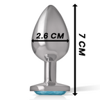 INTENSE - ALUMINIUM-ANALDILDO MIT BLAUEM KRISTALL GRÖSSE S