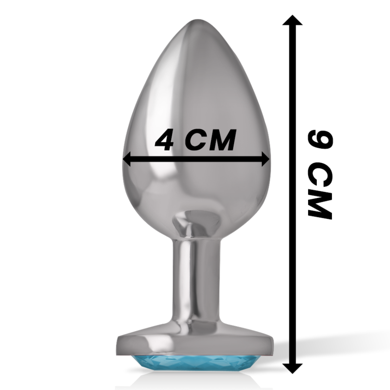 INTENSE - ANALPLUG AUS ALUMINIUM MIT BLAUEM KRISTALL GRÖSSE L