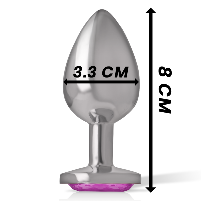 INTENSE - ANALPLUG AUS ALUMINIUM MIT ROSAFARBENEM KRISTALL GRÖSSE M