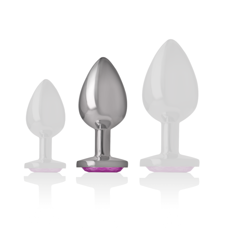 INTENSE - ANALPLUG AUS ALUMINIUM MIT ROSAFARBENEM KRISTALL GRÖSSE M