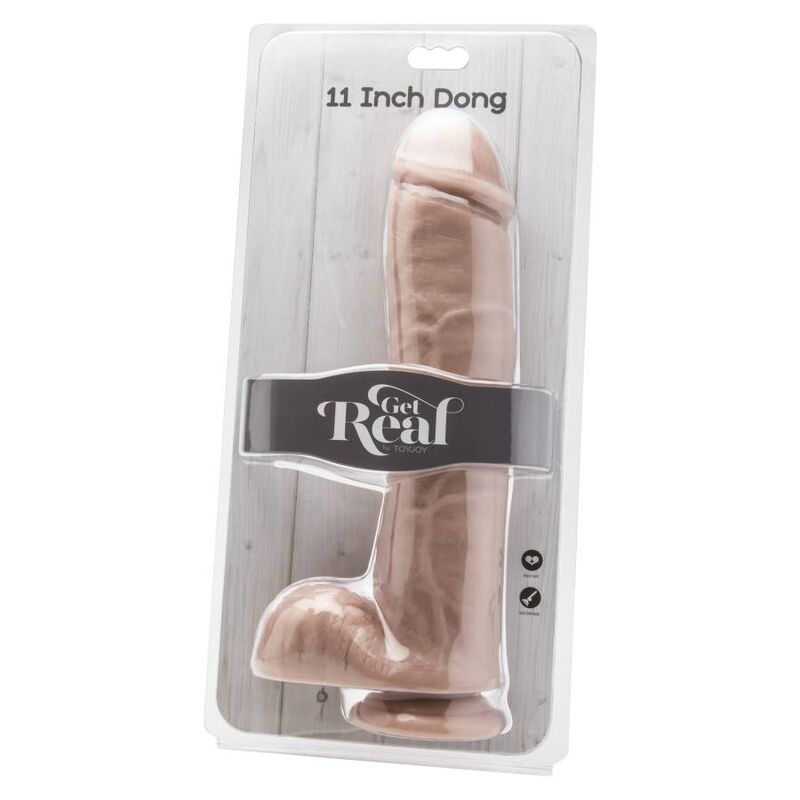 GET REAL - GODE 28 CM MIT HAUTFARBENEN KUGELN