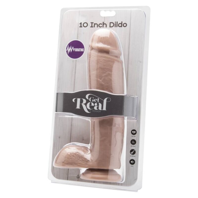 GET REAL - GODE 25,5 CM MIT VIBRIERENDEN KUGELN SKIN
