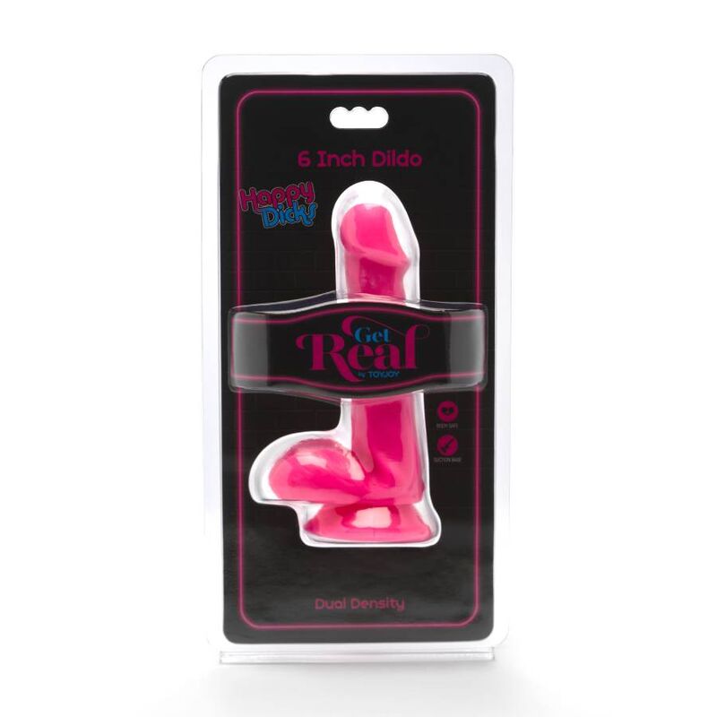 GET REAL - GODE HAPPY DICKS 12 CM ROSA BÄLLE
