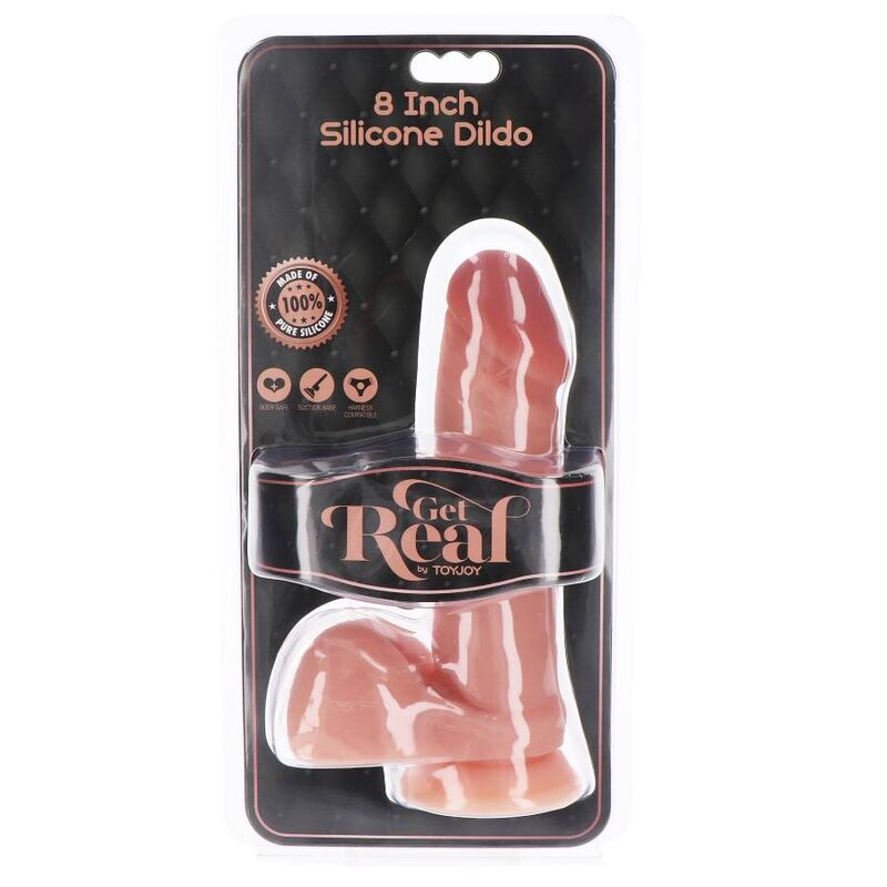 GET REAL – SILIKON-DILDO 20,5 CM MIT HODEN HAUTFARBEN