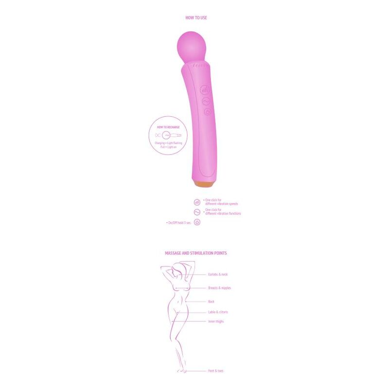 XOCOON - MASSEUR WAND COURBE FUCHSIA