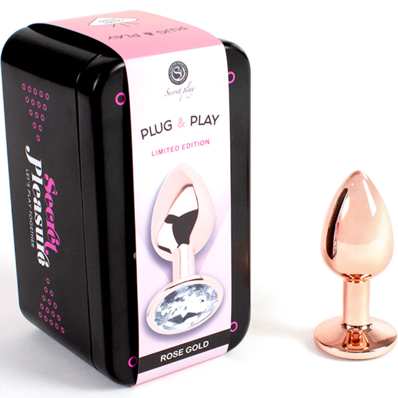 SECRETPLAY - ROSÉGOLDENER METALL-ANALPLUG KLEINE GRÖSSE 7 CM