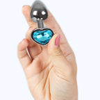 SECRETPLAY - ANALPLUG METALL HERZ BLAU KLEINE GRÖSSE 7 CM