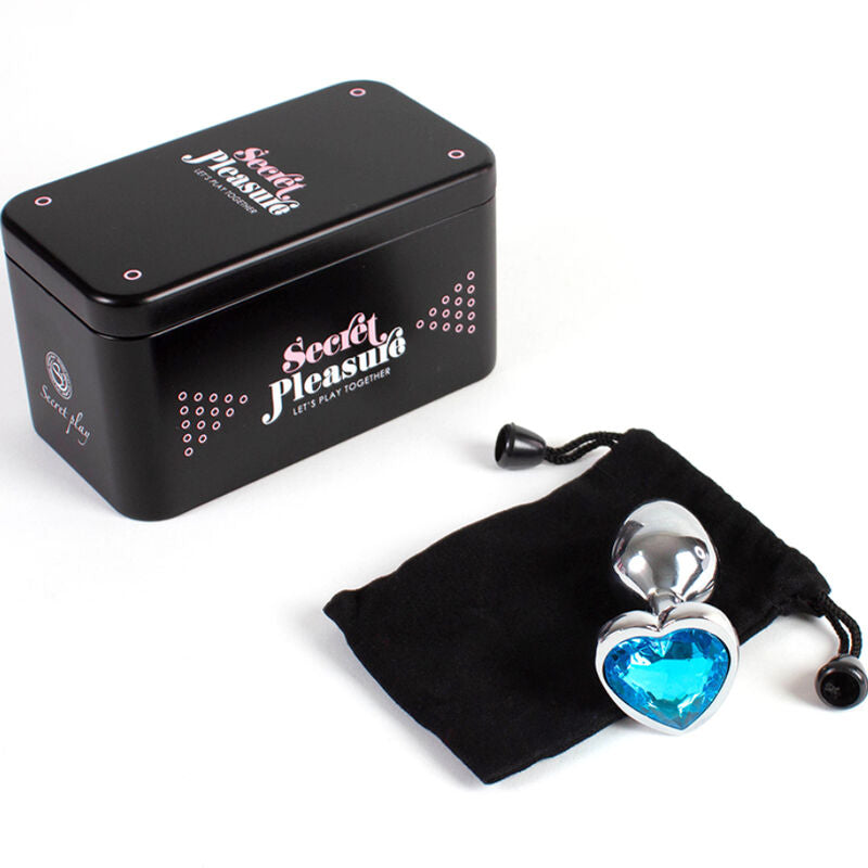 SECRETPLAY - ANALPLUG METALL HERZ BLAU KLEINE GRÖSSE 7 CM