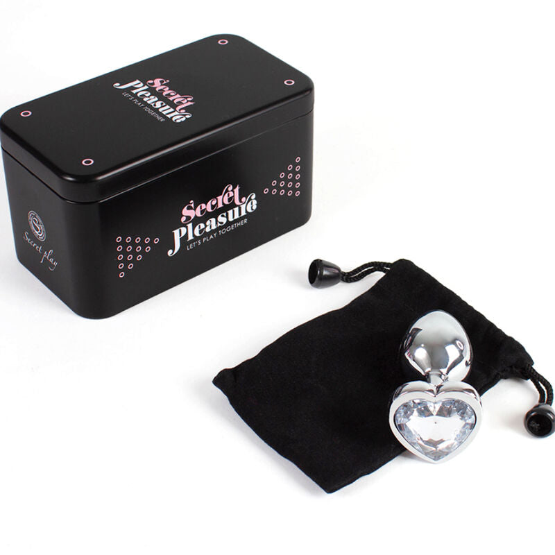 SECRETPLAY - ANALPLUG METALL HERZ KLARER KRISTALL KLEIN 7 CM