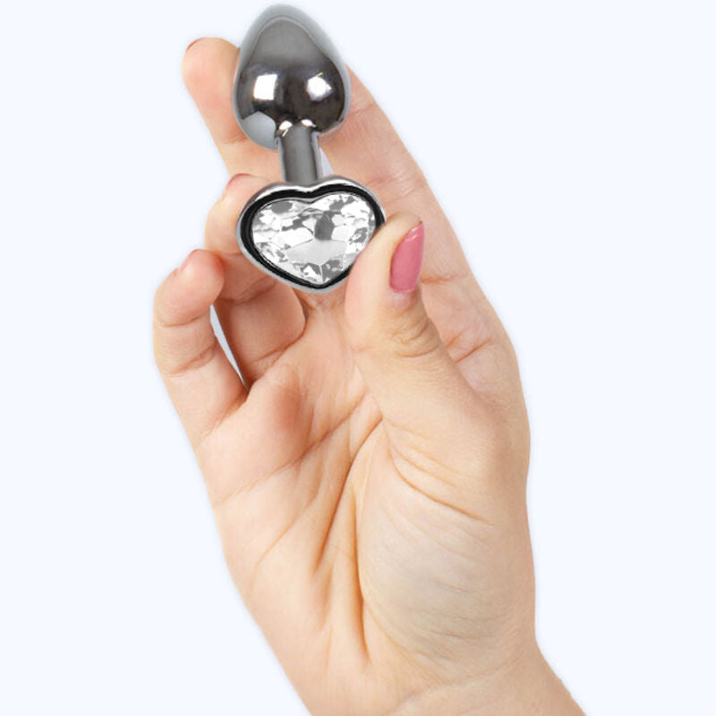 SECRETPLAY - ANALPLUG METALL HERZ KLARER KRISTALL KLEIN 7 CM