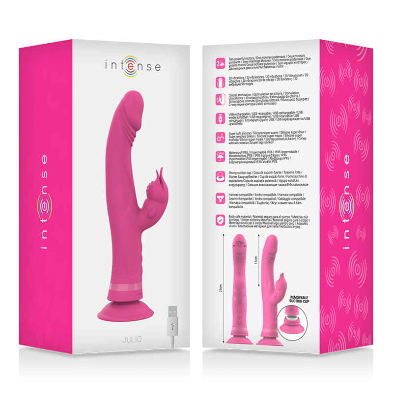 INTENSE - VIBRATOR JULIO RABBIT SILIKON ROSA