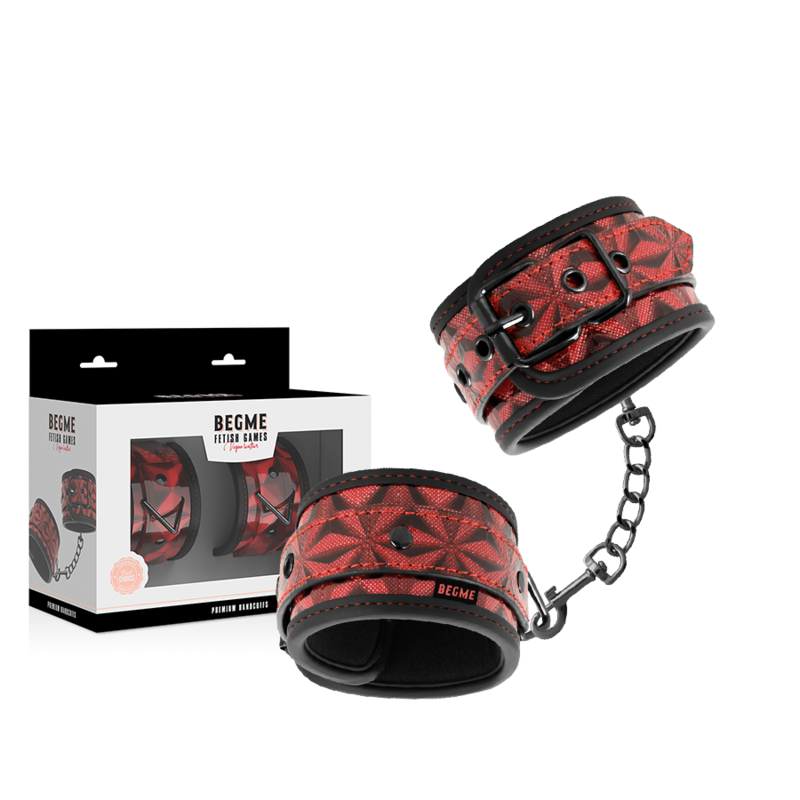 BEGME – PREMIUM HANDSCHELLEN ROT MIT NEOPRENFUTTER