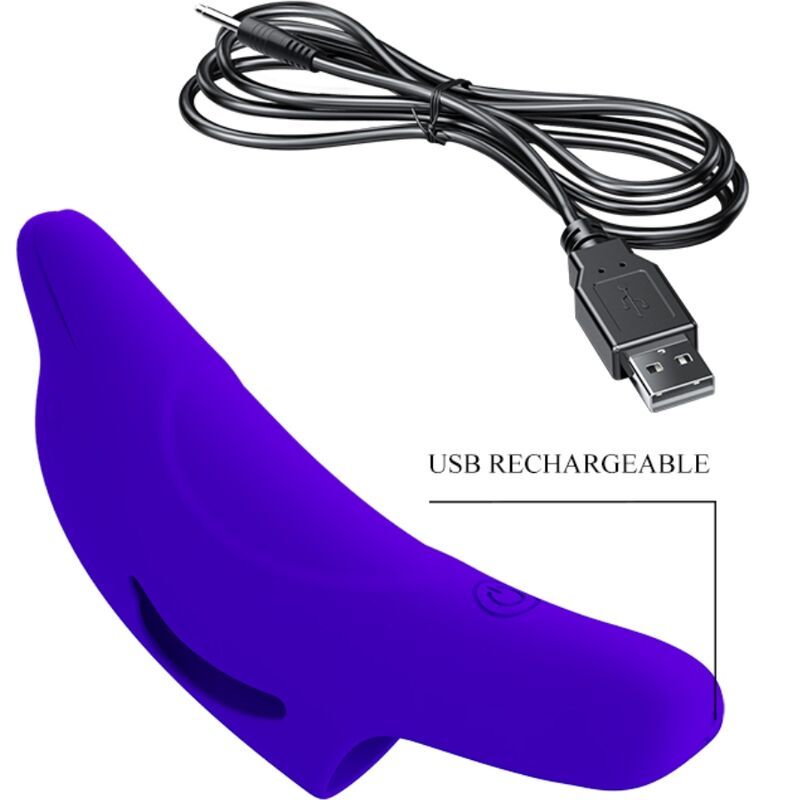 PRETTY LOVE – KRAFTVOLLER DUNKELBLAUER FINGERVIBRATOR DELPHINI