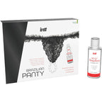 INTT RELEASES - SCHWARZER BRASILIANISCHER SLIP MIT PERLEN UND 50 ML GLEITMITTELGEL