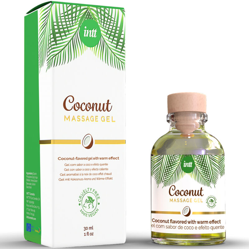 INTT - VEGANES MASSAGEGEL MIT KOKOSGESCHMACK UND WÄRMEEFFEKT