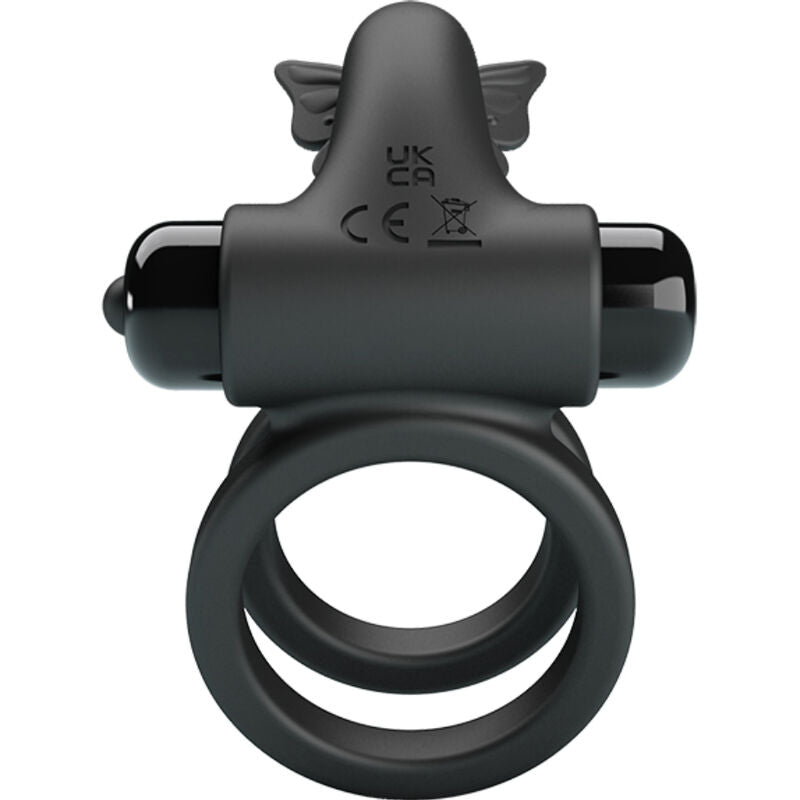 PRETTY LOVE – DOPPELTER VIBRATIONSCOCKRING MIT STIMULATOR SCHWARZ