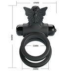 PRETTY LOVE – DOPPELTER VIBRATIONSCOCKRING MIT STIMULATOR SCHWARZ