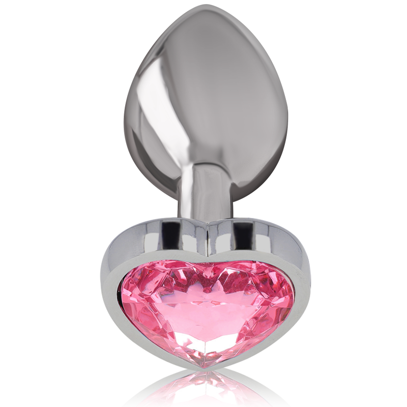 INTENSE - ANALPLUG AUS ALUMINIUM METALL, ROSA HERZ GRÖSSE M