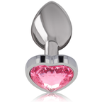 INTENSE - ANALPLUG AUS ALUMINIUM METALL, ROSA HERZ GRÖSSE M