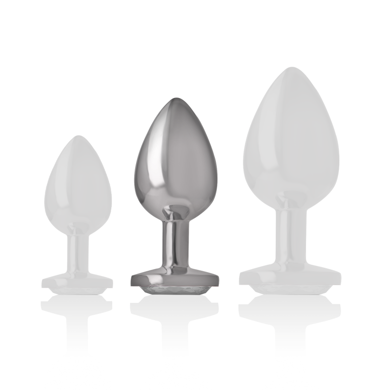 INTENSE - ANALPLUG METALL ALUMINIUM WEISSER KERN GRÖSSE M