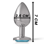INTENSE - ANALPLUG METALL ALUMINIUM BLAUES HERZ GRÖSSE S